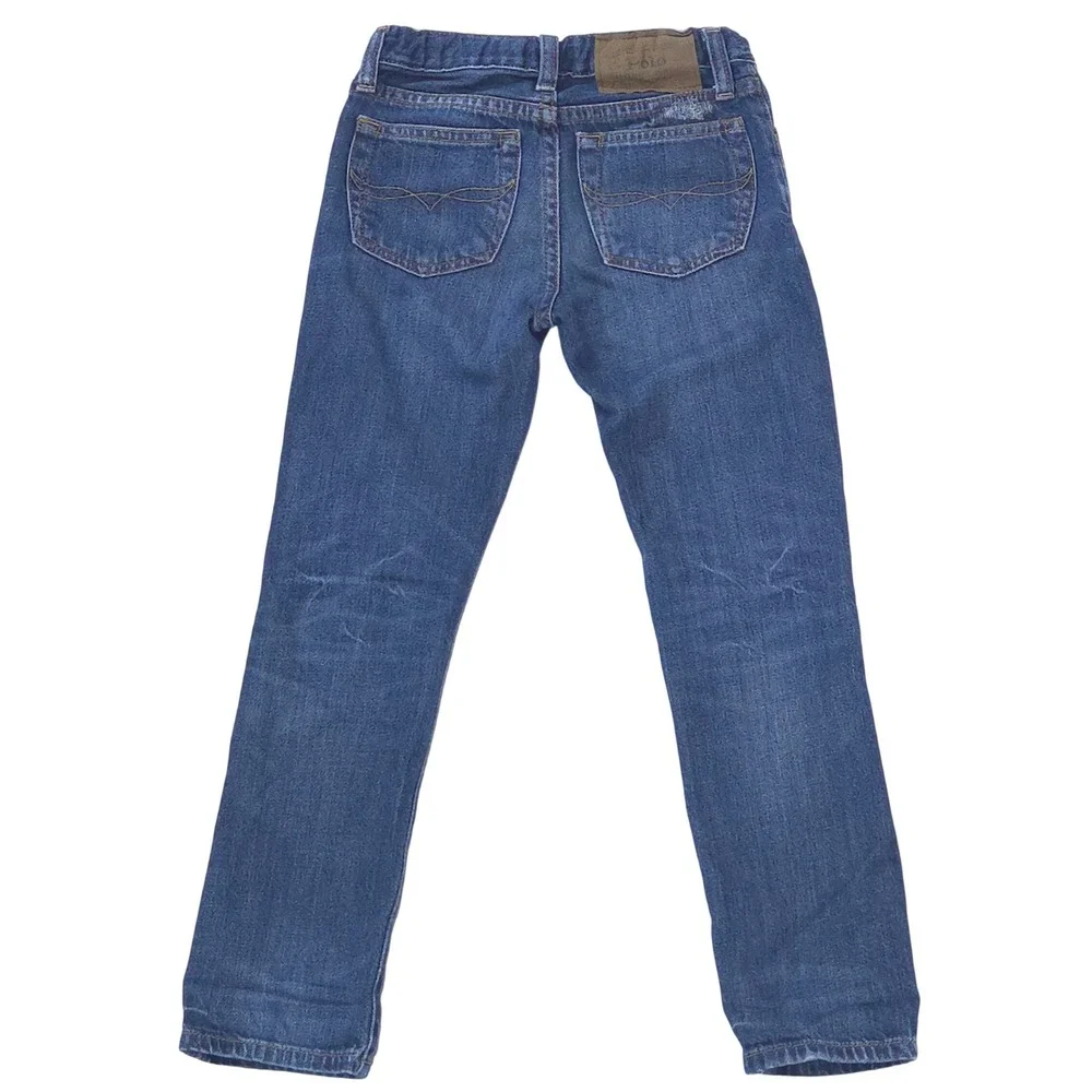 Polo Ralph Lauren Kids Sullivan Slim Distressed Jeans 6 Medium Wash Adjustable